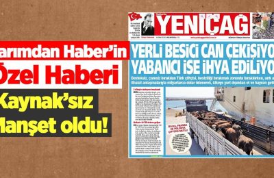 Tarımdan Haber’in özel haberi kaynak gösterilmeden kullanıldı