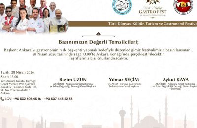 Türk Dünyası Gastronomi Festivali’nin Lansmanı Ankara’da Yapılacak