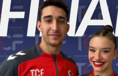 Milli cimnastikçiler Ayşe Begüm Onbaşı ile Can Derviş, Dünya Kupası’nın Suzuki ayağında 3’üncü oldu